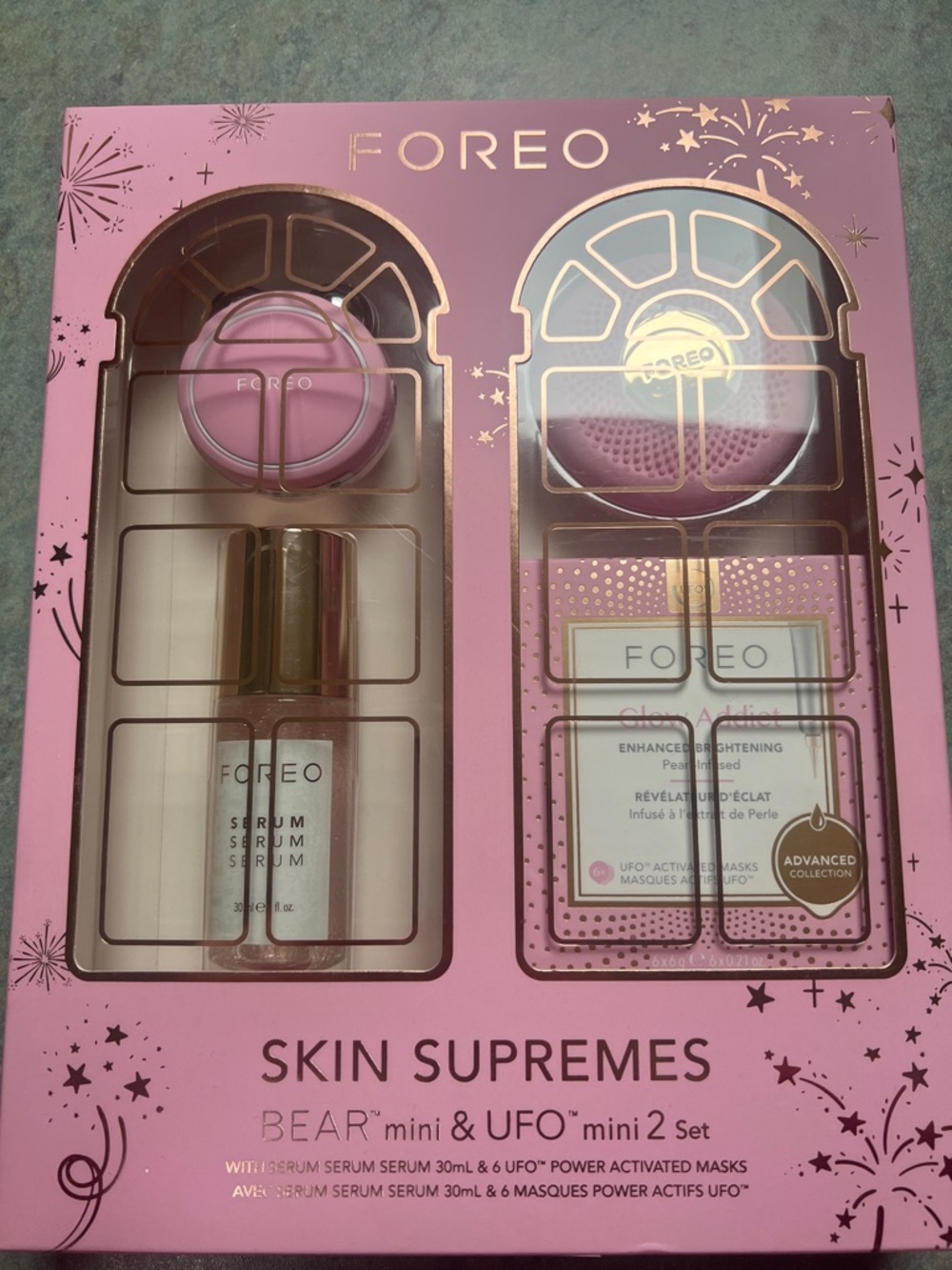 FOREO Pink Skin Supremes Bear mini & UFO mini 2 Set + 7 ufo activated masks